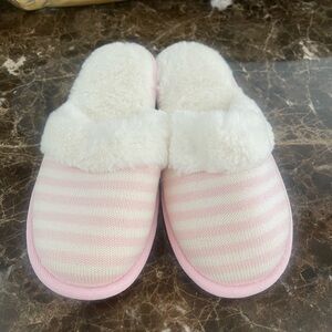 Victoria's Secret Pink and White Striped Slippers